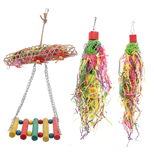 JOINPAYA Teiliges Papageienspielzeug aus Papier Rattan Buntes Vogelspielzeug zum Kauen und Schaukeln Leichtes Käfigzubehör für Sittiche Nymphensittiche Wellensittiche und Kleine Vögel JOINPAYA Teiliges Papageienspielzeug aus Papier Rattan Buntes Vogelspielzeug zum Kauen und Schaukeln Leichtes Käfigzubehör für Sittiche Nymphensittiche Wellensittiche und Kleine Vögel von JOINPAYA