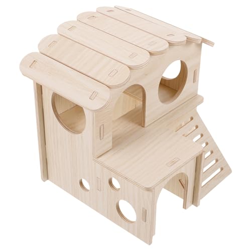 JOINPAYA Umweltfreundliches Doppellagiges Hamsterhaus aus Massivem Kiefernholz mit Natürlicher Rinde Bissfestem Design und Isolierendem Schlafnest für Kleintiere im Innenbereich JOINPAYA Umweltfreundliches Doppellagiges Hamsterhaus aus Massivem Kiefernholz mit Natürlicher Rinde Bissfestem Design und Isolierendem Schlafnest für Kleintiere im Innenbereich von JOINPAYA