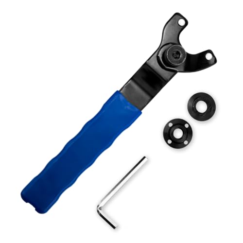 JOISIDE Winkelschleifer Stiftschlüssel Universal Verstellbar Zapfenschlüsse Stirnlochschlüssel 10-48 mm Schraubenschlüssel Einstellbar mit Innensechskantschlüssel und 2 Flansch von JOISIDE