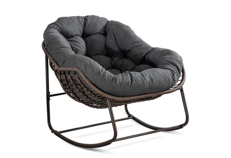 JOIVI Schaukelstuhl Rattansessel,Schaukelsessel, Wohnzimmersessel, Getell aus Stahl, für Wohnzimmer, Flur, Garten, Terrasse von JOIVI