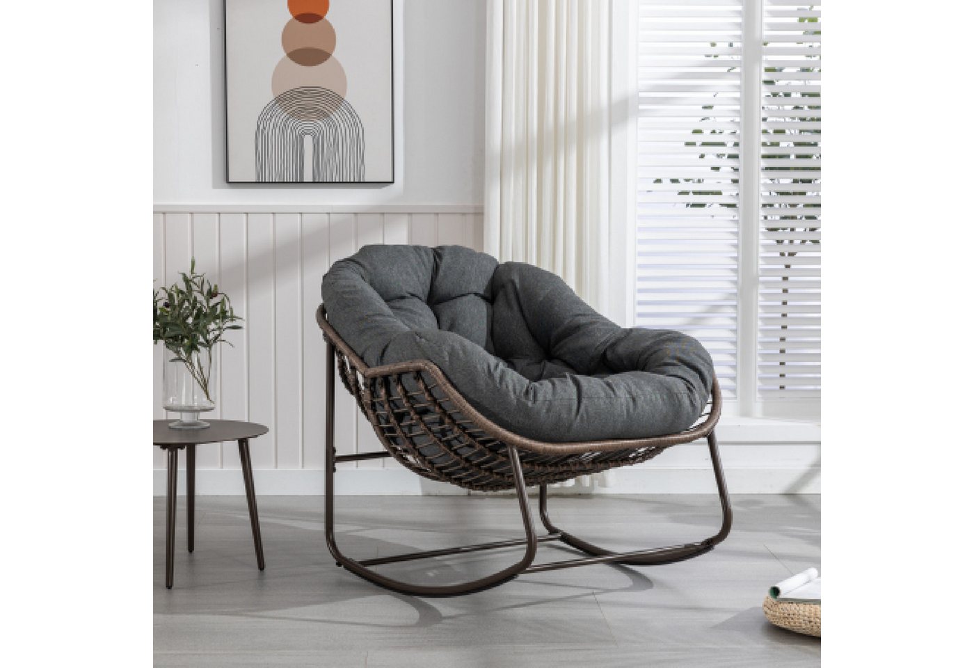 JOIVI Schaukelstuhl Rattansessel,Schaukelsessel, Wohnzimmersessel, Getell aus Stahl, für Wohnzimmer, Flur, Garten, Terrasse JOIVI Schaukelstuhl Rattansessel,Schaukelsessel, Wohnzimmersessel, Getell aus Stahl, für Wohnzimmer, Flur, Garten, Terrasse von JOIVI