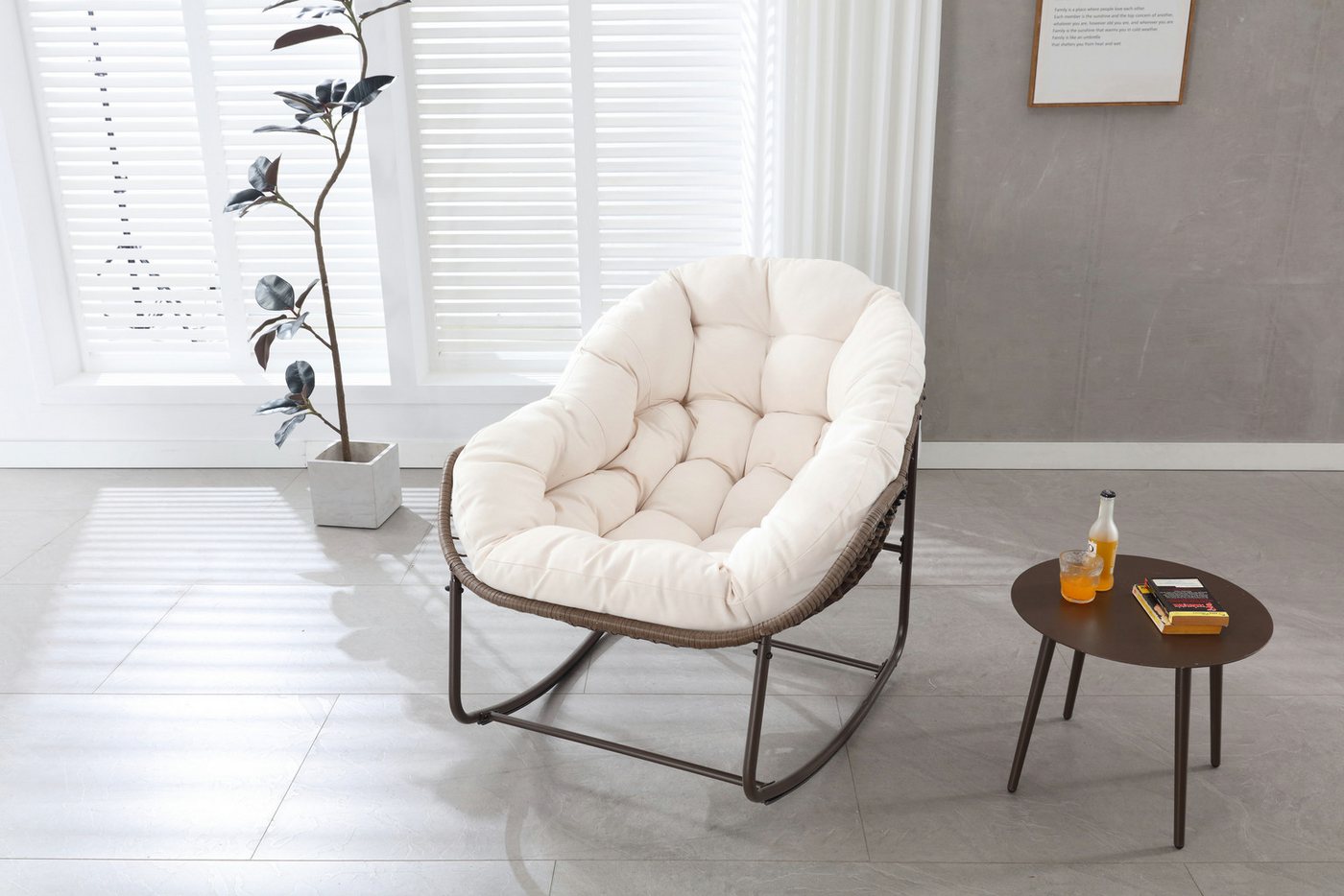 JOIVI Schaukelstuhl Rattansessel,Schaukelsessel, Wohnzimmersessel, Getell aus Stahl, für Wohnzimmer, Flur, Garten, Terrasse JOIVI Schaukelstuhl Rattansessel,Schaukelsessel, Wohnzimmersessel, Getell aus Stahl, für Wohnzimmer, Flur, Garten, Terrasse von JOIVI