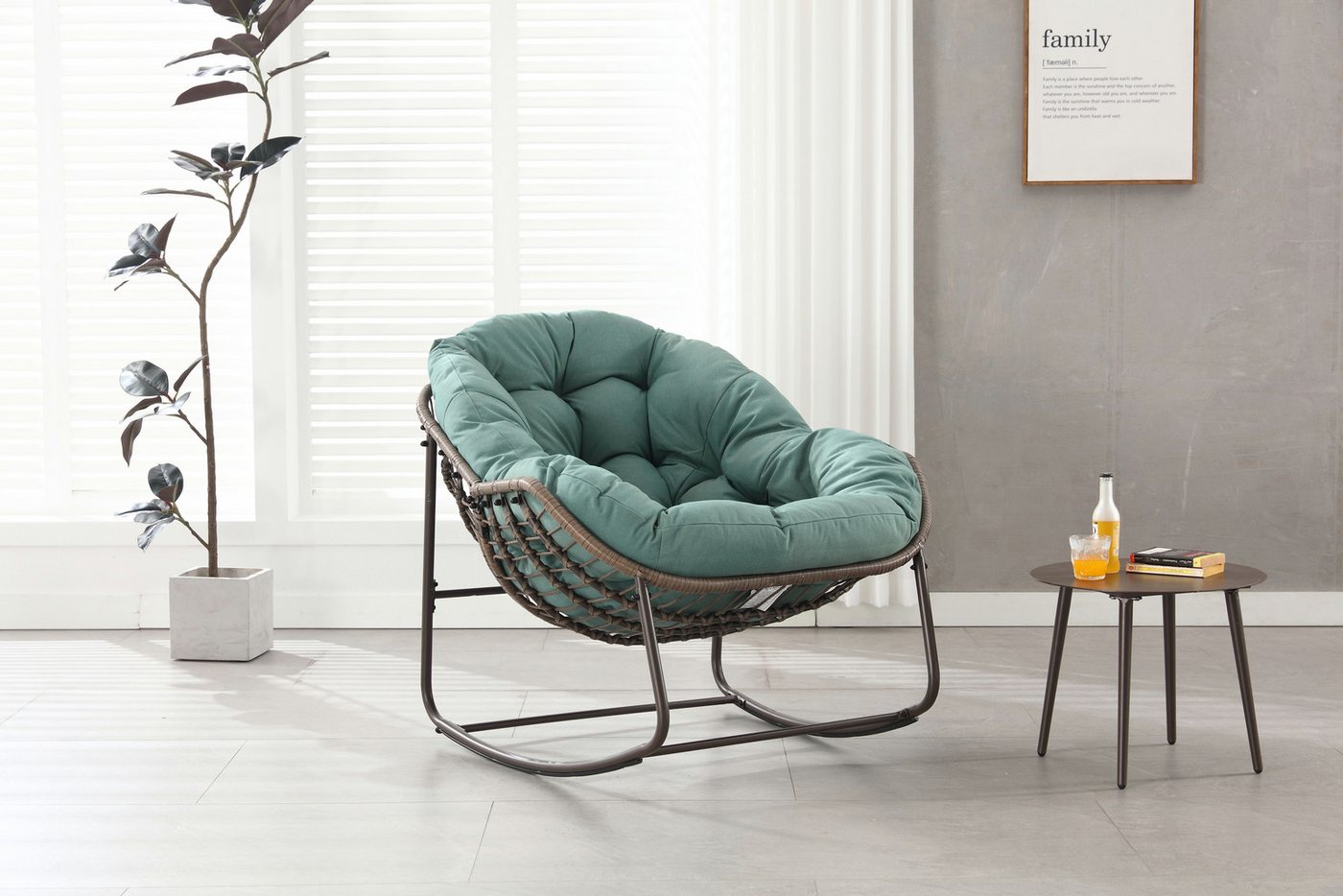 JOIVI Schaukelstuhl Rattansessel,Schaukelsessel, Wohnzimmersessel, Getell aus Stahl, für Wohnzimmer, Flur, Garten, Terrasse JOIVI Schaukelstuhl Rattansessel,Schaukelsessel, Wohnzimmersessel, Getell aus Stahl, für Wohnzimmer, Flur, Garten, Terrasse von JOIVI