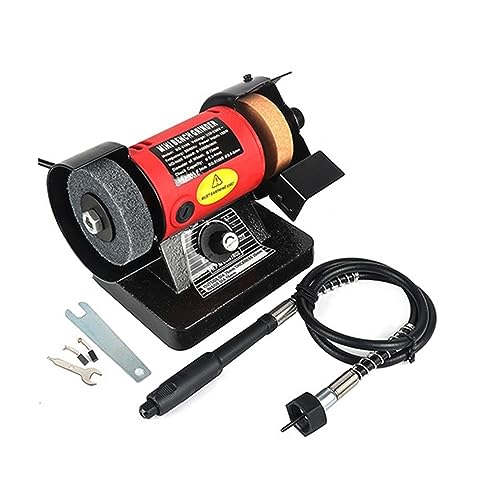 150W Mehrzweck-Mini-Bänke Schleifmaschine Poliermaschine for Jade Schmuck Einstellbare Geschwindigkeit Polierer Schleifen Schleifmaschine(Set 1) von JOJIDE