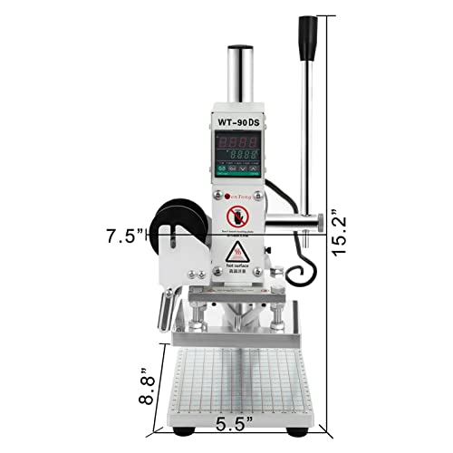 300W Heißstempelmaschine mit digitaler Temperaturregelung und Positionierung der Schieberegler Bronzing Manual Reprägungsmaschine for PVC(10x13cm) von JOJIDE