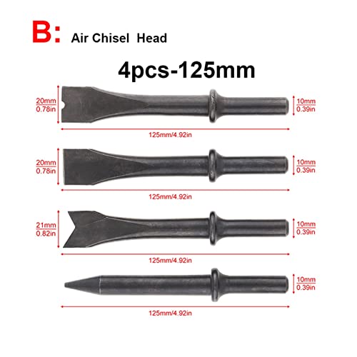 4 teile/los Lufthammer Kopf Luft Meißel Hartstahl Feste Schlaghammer Kopfstütze Pneumatische Werkzeug zum Klopfen/Rostentfernung(Air Chisel Head-4pcs) von JOJIDE