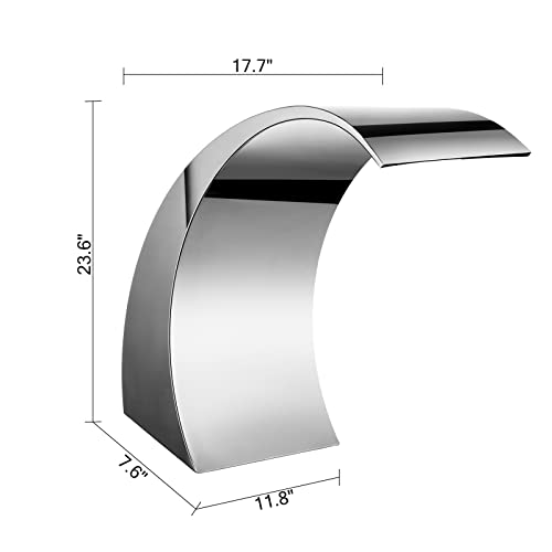 60x30cm/40x20cm Pool Springbrunnen Wasserfall Edelstahl Springbrunnen Teich Garten Schwimmfunktion Dekorative Hardware Wasserhahn von JOJIDE