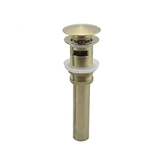 Badezimmer Wasserhahn Massiv Messing Badezimmer Waschtisch Wasserhahn Kälte und Warmwasser Mixer Waschbecken Tap Single Griff Deck montierte gebürstete Goldhahn(With overflow) von JOJIDE