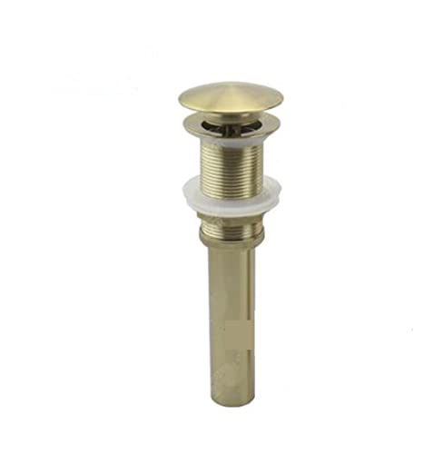 Badezimmer Wasserhahn Massiv Messing Badezimmer Waschtisch Wasserhahn Kälte und Warmwasser Mixer Waschbecken Tap Single Griff Deck montierte gebürstete Goldhahn(Without overflow) von JOJIDE