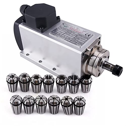 CNC Spindelmotor Set, 1.5kw luftgekühlte Spindelmotor CNC-Spindelmotor ER11 Quadratfräser-Spindel + 13pcs Er11. Sammeln, für Graviermaschine von JOJIDE