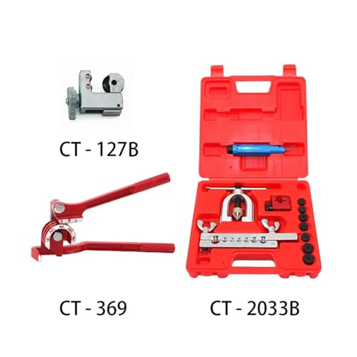 CT-2033B Set Rohraufweiter + Rohrbieger + Cutter Autoreparaturwerkzeug-Kombination,für Kupferrohre erweitern(CT-2033B-M+369M+127B) von JOJIDE