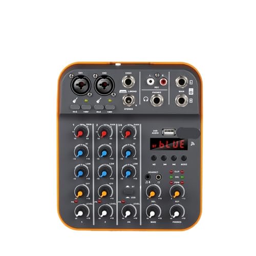 DJ Mischpult, 2 Stück 4-Kanal-Mixer DJ-Konsole D4M Audio-Interface mit Reverber Bluetooth 5.0 von JOJIDE