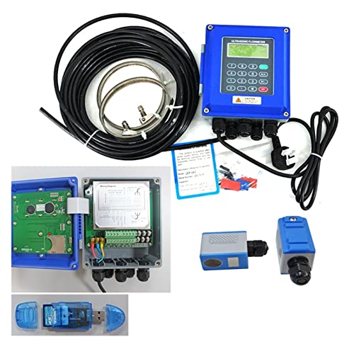 Durchflussmesser, TUF-2000B Wandmodellantriebsmesser optional SD Speicherklemmsensor Digital Flüssigkeit Ultraschallflussmeter(Host plus SD TM-1) von JOJIDE