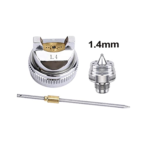 Farbsprühgerät, 1.4mm 1,7mm 2.0mm HVLP-Farbspritzpistole Düse Nadelkappen-Kit Pneumatisches Werkzeug for H-827 Airbrush(1.4mm) von JOJIDE