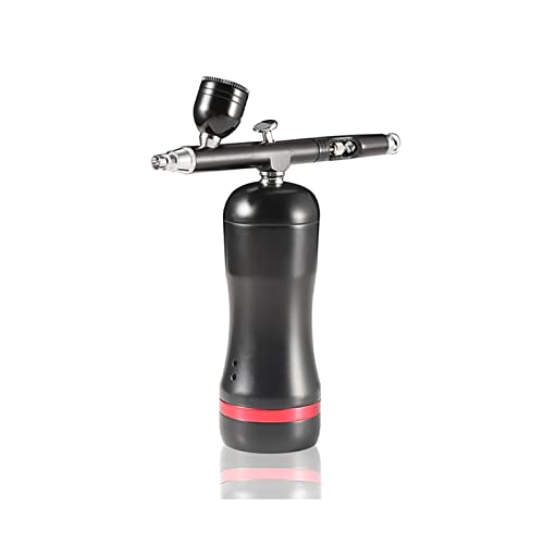 Farbsprühgerät, AUTO START STOP Ersetzen Batterie Airbrush Kompressor Kit Modell Spray Pen Beauty Cosmetics Makeup Salon Temporäre Tätowierung Airbrush(Part A Black) von JOJIDE