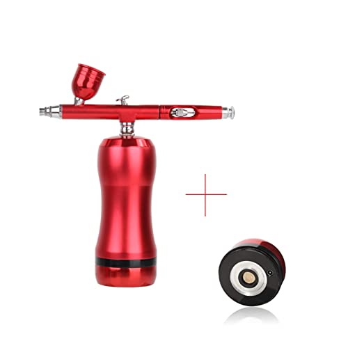 Farbsprühgerät, AUTO START STOP Ersetzen Batterie Airbrush Kompressor Kit Modell Spray Pen Beauty Cosmetics Makeup Salon Temporäre Tätowierung Airbrush(Part B Red) von JOJIDE