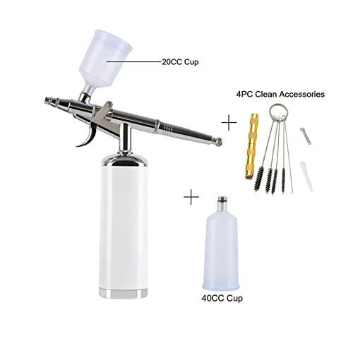 Farbsprühgerät, Wiederaufladbare drahtlose Kuchen-Dekoration leistungsstarke Werkzeuge Mini-Air-Bürsten-Malerei Dekorieren von Airbrush Tan Master-Kompressor-Kits(METU40 C White) von JOJIDE