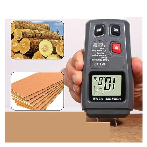 Feuchtigkeitsmesser, 0-99,9% Tester Holz 2 Pin Digital Holz Feuchtigkeit Meter Holz Feuchtigkeit Tester Hygrometer Holz Feuchtigkeit Detektor Garten Werkzeug von JOJIDE