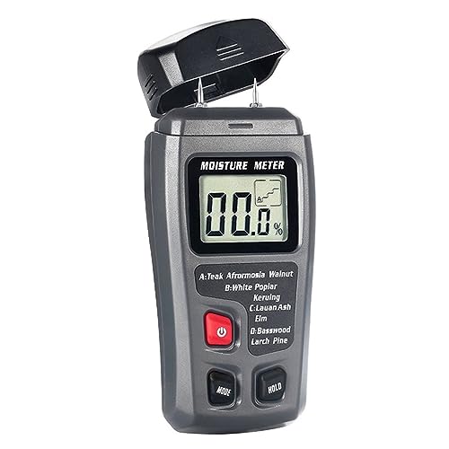 Feuchtigkeitsmesser, Digitales Holzfeuchtemessgerät EMT01 Professionelles 0~99,9% Holzhygrometer Tragbares Werkzeug LCD-Display Holzfeuchtigkeitsdetektor von JOJIDE