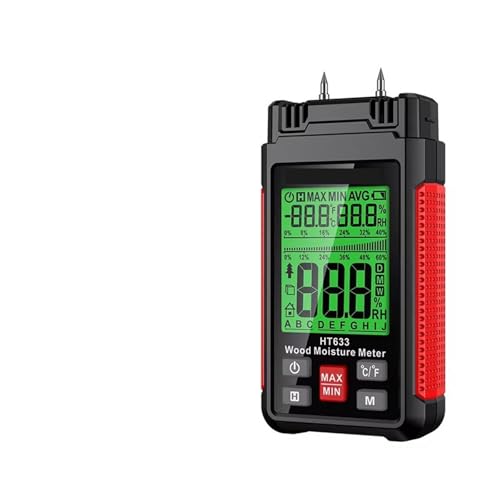 Feuchtigkeitsmessgeräte, HT633 Digitales Holzfeuchtemessgerät Wandwassertester Luftfeuchtigkeit 0~57% Holzhygrometer Tragbares Werkzeug von JOJIDE