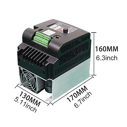 Frequenzumrichter, 11KW 220 bis 380V VFD Frequenzumrichter 1-Phasen-Eingang bis 3-Phasen-Ausgang Motordrehzahlregelung Frequenzumrichter 50/60Hz(5.5kw 8HP 13A) von JOJIDE