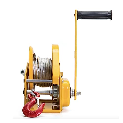 Handseilwinde, 1800LB Handkurbel-Zweiwege-selbstsichernde manuelle Winde, kleine tragbare Haushalts-Traktionshebemaschine mit manueller Bremswinde, für Bootsanhänger Caravan Marine von JOJIDE