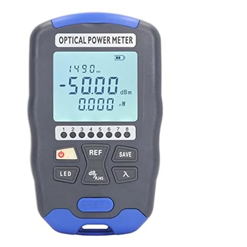 JOJIDE Netzwerk Tester, 10 km 10 Wellenlängen Universal-Optikmultimeter Mini-Glasfasermessgerät mit Wartungsfunktion (AUA DC50 (-50-+26 dBm)) von JOJIDE