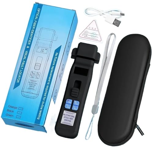 JOJIDE Netzwerk Tester, Wiederaufladbarer Glasfaser-Identifikator AUA-C607/C605 Live mit integriertem OFI/OPM/LED-Licht/VFL 800–1700 nm SM(-50 to 26dbm) von JOJIDE