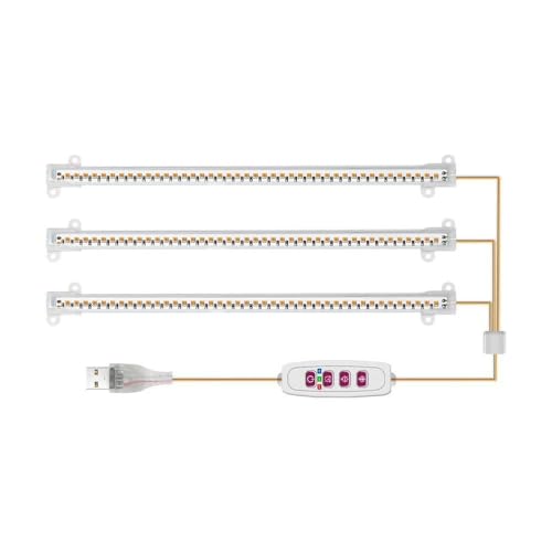 JOJIDE Pflanzenlampe, 1/2/3/4 LED-Wachstumslichtstreifen for Zimmerpflanzen, USB-Voll-Phyto-Lampe, dimmbar, Timer, Sämlinge, Gemüse, Blumenzuchtlampe(30CM(One Tows Three)) von JOJIDE