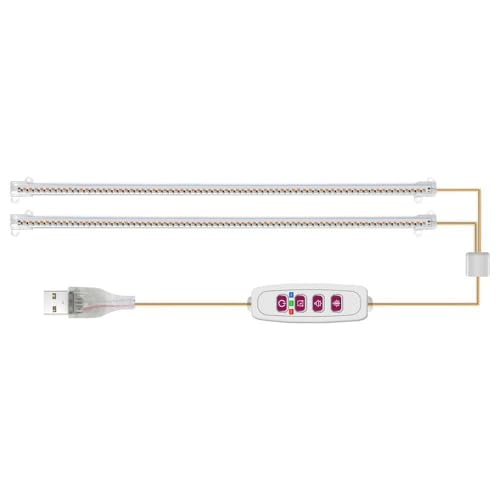 JOJIDE Pflanzenlampe, 1/2/3/4 LED-Wachstumslichtstreifen for Zimmerpflanzen, USB-Voll-Phyto-Lampe, dimmbar, Timer, Sämlinge, Gemüse, Blumenzuchtlampe(50CM(One Tows Two)) von JOJIDE