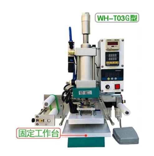 JOJIDE Transferpresse, 500w pneumatische Heißprägemaschine, Leder-Holz-Logo-Markenprägemaschine Heißprägewerkzeuge(WH-T03G) von JOJIDE