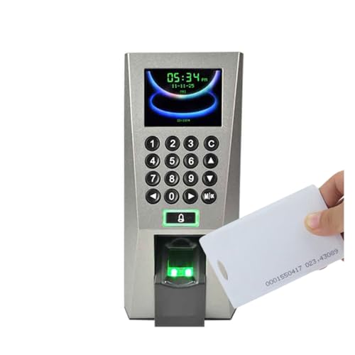 JOJIDE Uhr in Maschine, F18 USB/IP biometrische Fingerabdruck-Anmeldeerkennung, Zugangskontroll-Maschinensystem, elektrisches Schloss, für Mitarbeiter und kleine Unternehmen (F18-WIFI-ID, Englisch) von JOJIDE