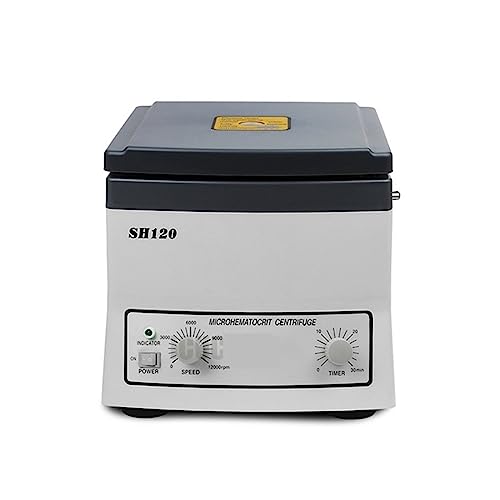 Labor Zentrifuge, SH120 Tisch-Mikro-Hämatokrit-Schullabor-Blut-PRP-Zentrifugengerät 15300 x g mit 24 Röhrchen Kapillarzentrifuge von JOJIDE