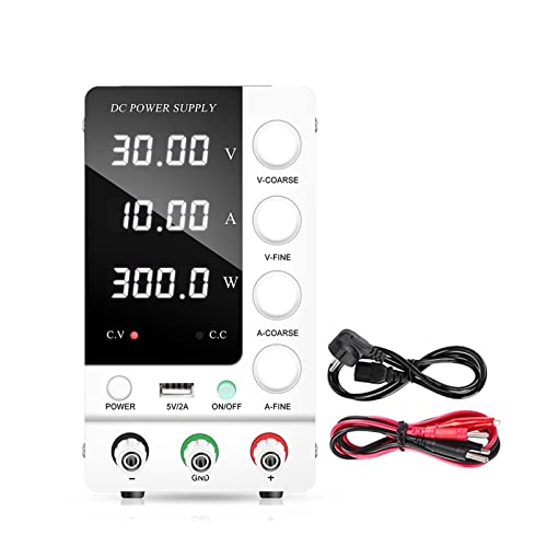 Labornetzteil, 120V 3A USB DC Schaltnetzteil Labor Einstellbarer Spannungsregler 30V 10A Stabilisator Schalter Bank Stromquelle(GU-SPS-C3010-White) von JOJIDE