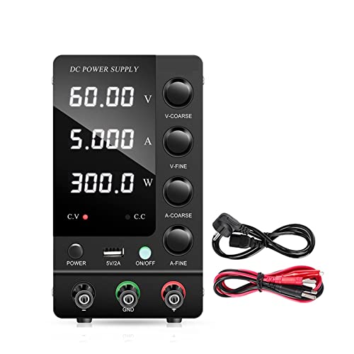 Labornetzteil, 120V 3A USB DC Schaltnetzteil Labor Einstellbarer Spannungsregler 30V 10A Stabilisator Schalter Bank Stromquelle(GU-SPS-C605-Black) von JOJIDE