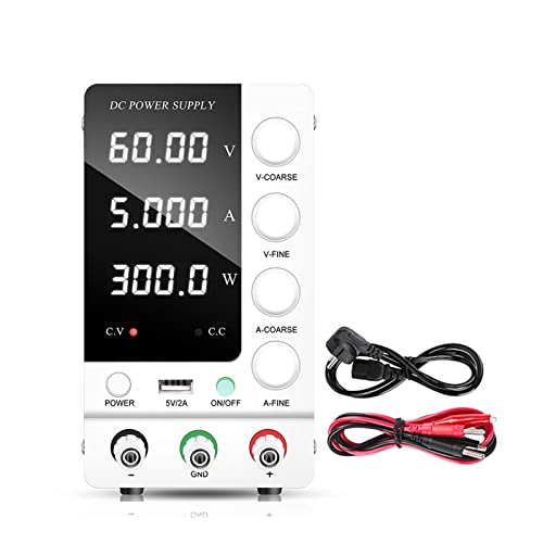 Labornetzteil, 120V 3A USB DC Schaltnetzteil Labor Einstellbarer Spannungsregler 30V 10A Stabilisator Schalter Bank Stromquelle(GU-SPS-C605-White) von JOJIDE