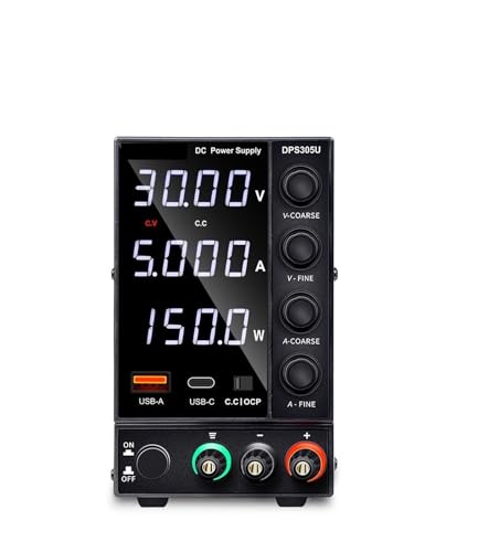 Labornetzteil, Einstellbares DC-Netzteil 4-stellige Laborbank-Stromquelle 30 V 10 A 5 A AC-Schaltstabilisierter LCD-Netzteilregler(DPS305U) von JOJIDE