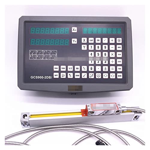 Linearencoder, GCS900-2DB 2. Achsenfräsendrehmaschine. DRO. Digitalanzeige und 2 Stück 0-1000 mm lineare Skala (kompletter Set mit Zubehör) von JOJIDE