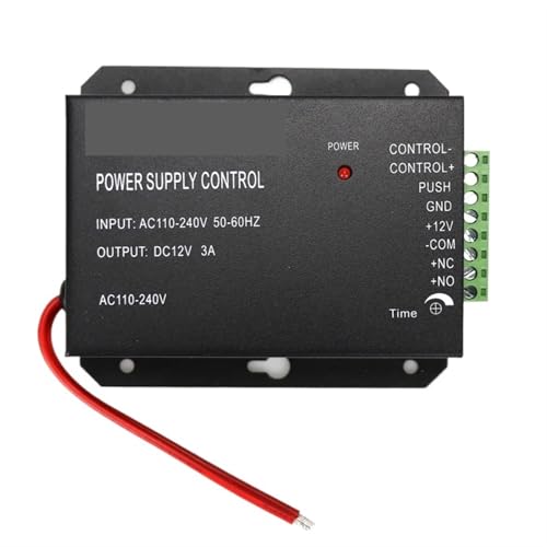 Magnetisches Türschloss DC 12V Tür Access Control System Schalter Netzteil 3A 5A for RFID Fingerprint Access Control Maschine Gerät(12V3A Black Power) von JOJIDE