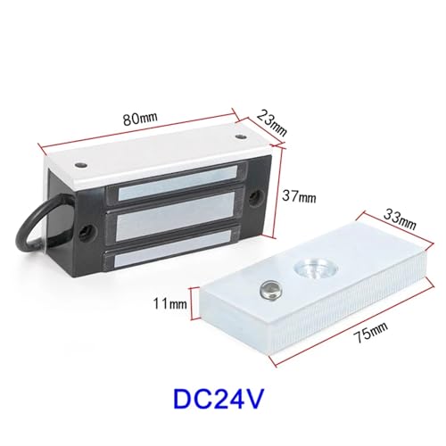 Magnetisches Türschloss DC12V 24V Einzeltür Elektromagnetisches Magnetschloss 60Kg/100Lbs Haltekraft for rahmenlose Glastür(24V) von JOJIDE