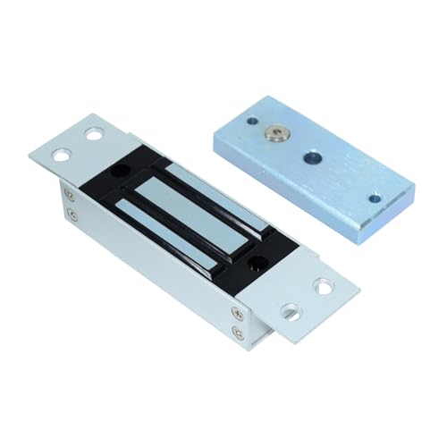 Magnetisches Türschloss Elektromagnetisches Magnetschloss for eine Tür, 60 kg Haltekraft, verdeckte Installation(24V) von JOJIDE