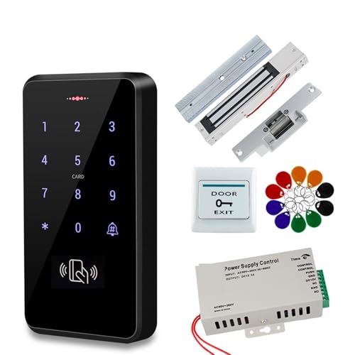Magnetisches Türschloss IP68 Wasserdichte Tür Access Control System Kit RFID Tastatur Netzteil 180 KG Elektrische Magnetische Streik Türschlösser for Hause(Kit9 (180KG An)) von JOJIDE