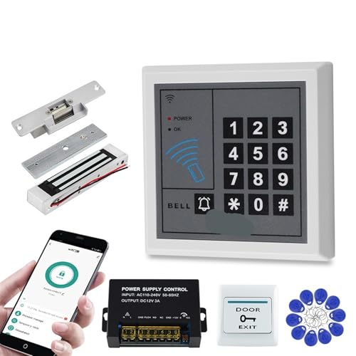 Magnetisches Türschloss Türzugangskontrollsystem-Kit, WLAN, Tuya, RFID-Tastatur, Zugangskontrolle, elektrische Magnetschlösser, intelligente APP-Fernentriegelung(Kit7 (180KG Lock ZL)) von JOJIDE