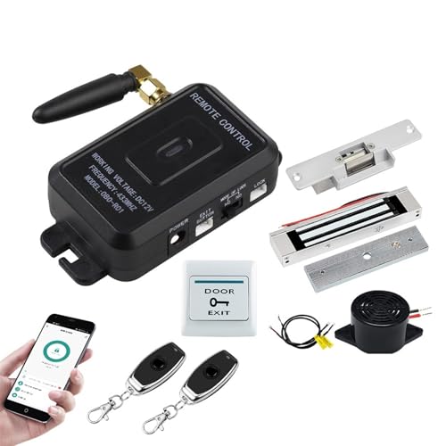 Magnetisches Türschloss Türzugangskontrollsystem-Kit, drahtloser Fernentriegelungs-Tor-Türöffner, 180 kg elektrische magnetische Türschlösser for zu Hause(Kit 2 without Lock) von JOJIDE