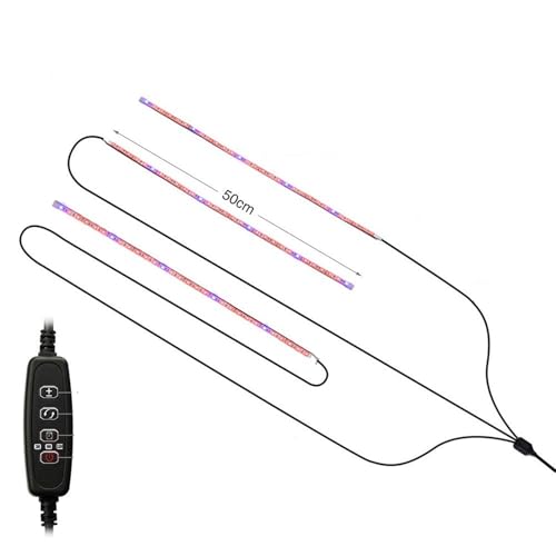 Pflanzenlampe, LED-Wachstumslampe for Pflanzen, Vollspektrum-Wachstumslichtstreifen for Zimmerpflanzen mit 3/9/12-Stunden-Timer und 8 dimmbaren Stufen, LED-Wachstumslicht for Hydrokultur-Sukkulenten i von JOJIDE
