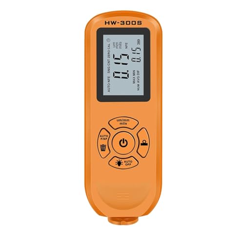 Schichtdickenmessgerät, Hw-300s 0,01 mm Schichtdickenmessgerät 1mil Dickenmessgerät Autolackfilmanalysator 0-2000um Hochpräzises Sondenmesswerkzeug(Orange,X screen) von JOJIDE