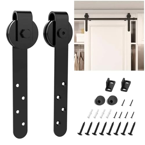 Schiebetürbeschlag, 1 Satz Schiebe-Kits for Mini-Scheunentorsysteme, glatte, geräuscharme Aufhängerschiene zur oberen Montage, Schrankschrank, Schiebetür-Hardware-Kits von JOJIDE