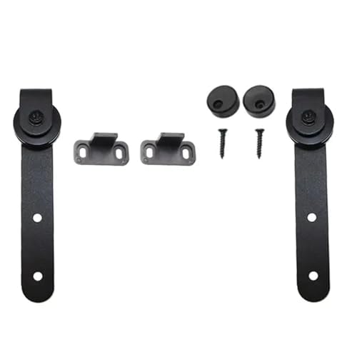 Schiebetürbeschlag, 1 Set Scheunentor Schiene Lager Bleiben Roller Schiebe Guide Scroll Rad Hause Boden Aufhänger Zubehör Siehe Kit von JOJIDE