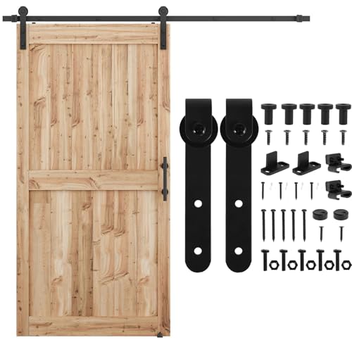 Schiebetürbeschlag, 2-teiliges Schiebetür-Hardware-Kit for sanftes und leises Scheunentor mit Mini-Schiene for 4/5 bis 1-1/8 Zoll breite Türpaneele in J-Form(1 set 2pcs) von JOJIDE