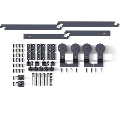 Schiebetürbeschlag, 3,3-8 Fuß Bi-Faltschiebetür-Hardware-Kit Heavy Duty for 4 Türen(4FT Rail Kit) von JOJIDE